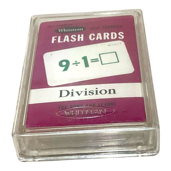 Vtg 1960s Whitman Help Yourself DIVISION Flash Cards Sealed w/ Plastic Case 4573 - Picture 8 of 10